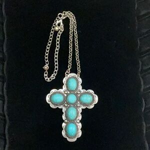 S925 Turqoise Pendant W/Steel Chain